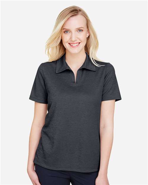 Devon & Jones Women's CrownLux Performance® Address Melange Polo - DG22W Black Heather