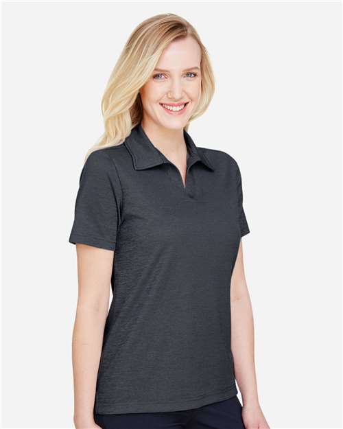 Devon & Jones Women's CrownLux Performance® Address Melange Polo - DG22W Black Heather