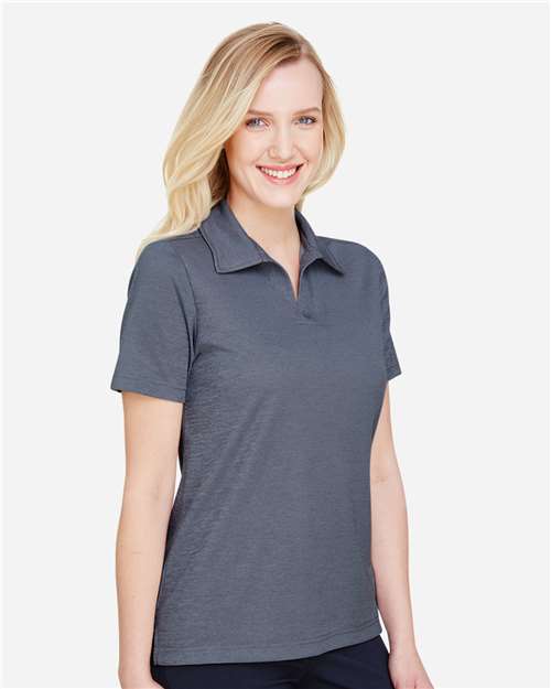 Devon & Jones Women's CrownLux Performance® Address Melange Polo - DG22W Navy Heather