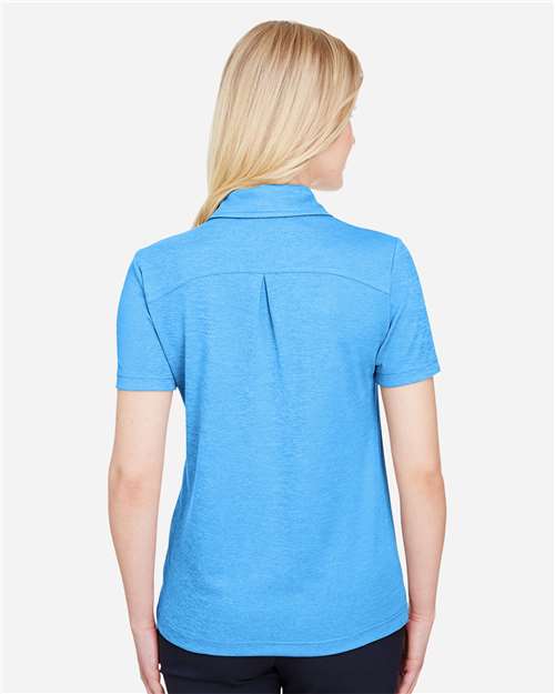 Devon & Jones Women's CrownLux Performance® Address Melange Polo - DG22W Ocean Blue Melange