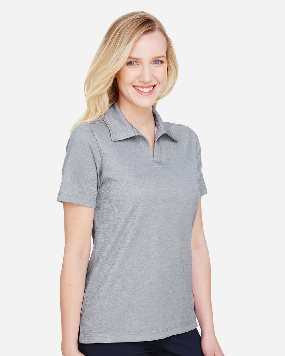 Devon & Jones Women's CrownLux Performance® Address Melange Polo - DG22W Grey Melange