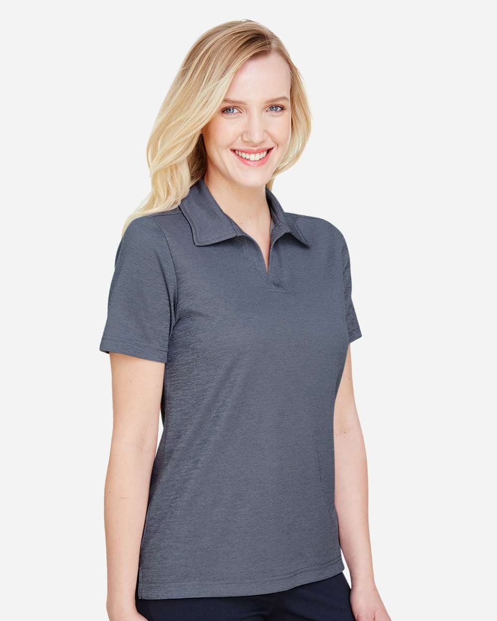Devon & Jones Women's CrownLux Performance® Address Melange Polo - DG22W Navy Melange