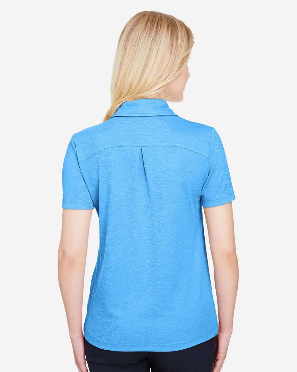 Devon & Jones Women's CrownLux Performance® Address Melange Polo - DG22W Ocean Blue Melange