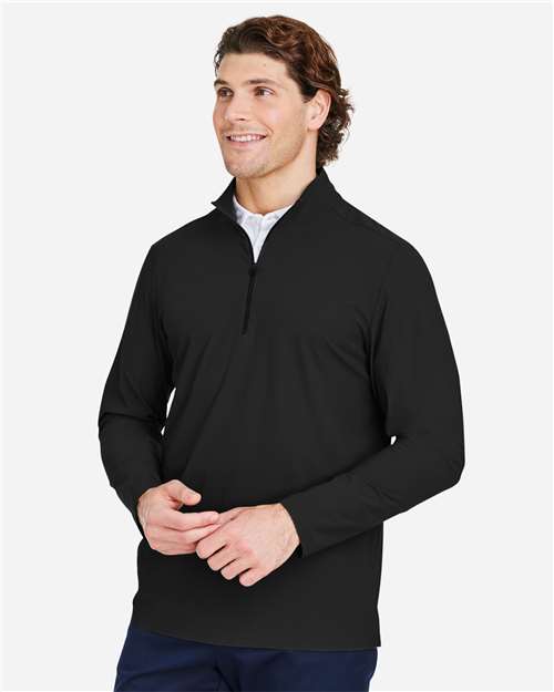 Devon & Jones Men's CrownLux Performance® Windsor Welded Quarter-Zip Pullover - DG410 Black