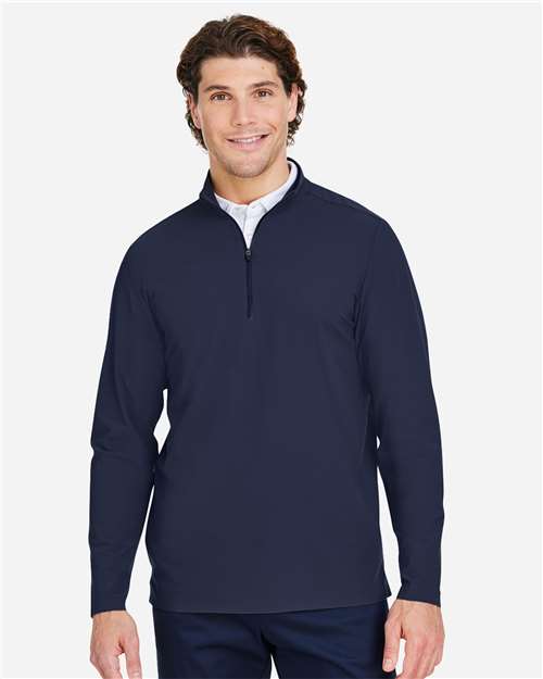 Devon & Jones Men's CrownLux Performance® Windsor Welded Quarter-Zip Pullover - DG410 Navy