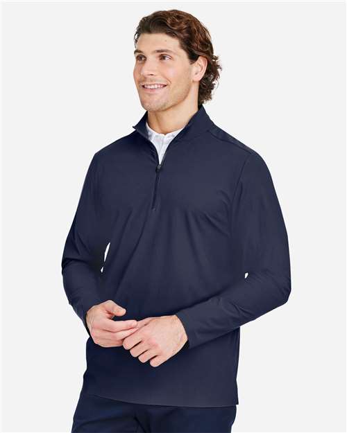 Devon & Jones Men's CrownLux Performance® Windsor Welded Quarter-Zip Pullover - DG410 Navy