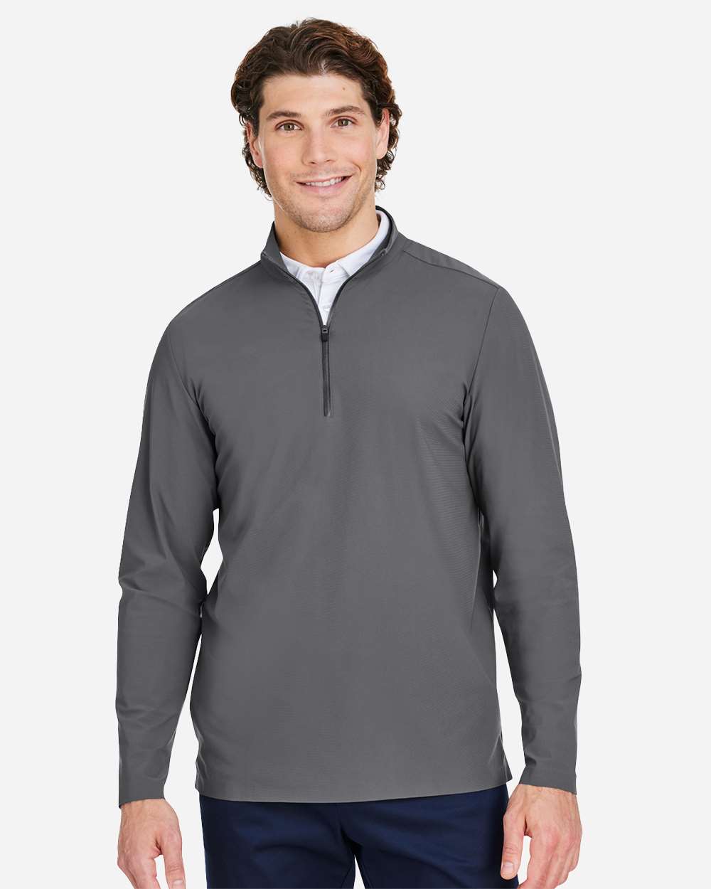 Devon & Jones Men's CrownLux Performance® Windsor Welded Quarter-Zip Pullover - DG410 Graphite