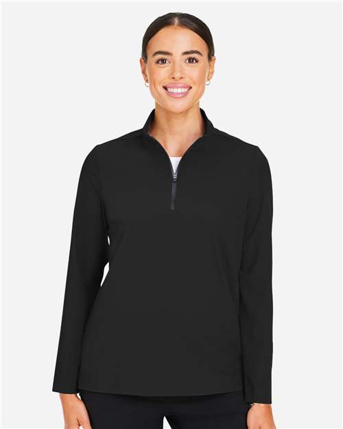 Devon & Jones Women's CrownLux Performance® Windsor Welded Quarter-Zip Pullover - DG410W Black