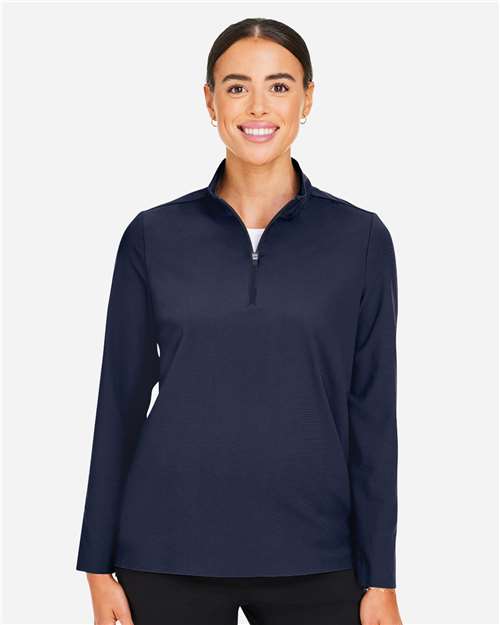 Devon & Jones Women's CrownLux Performance® Windsor Welded Quarter-Zip Pullover - DG410W Navy