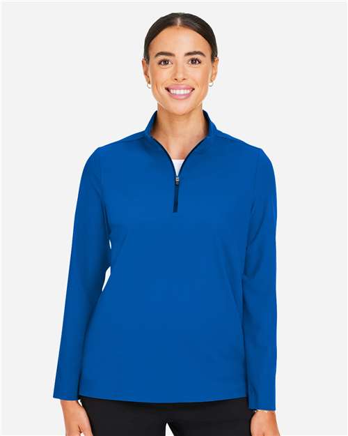 Devon & Jones Women's CrownLux Performance® Windsor Welded Quarter-Zip Pullover - DG410W French Blue