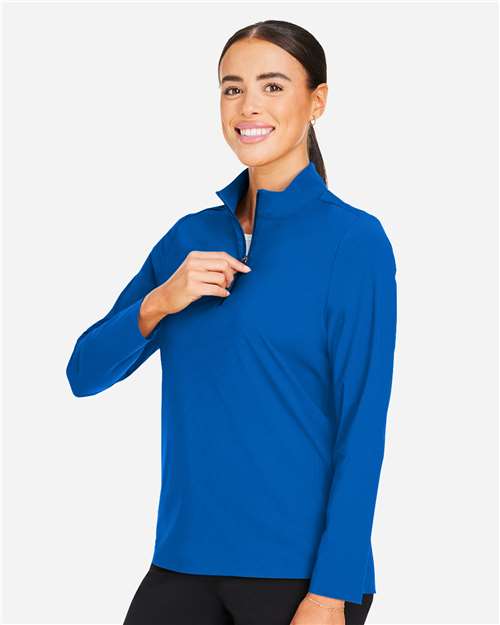 Devon & Jones Women's CrownLux Performance® Windsor Welded Quarter-Zip Pullover - DG410W French Blue