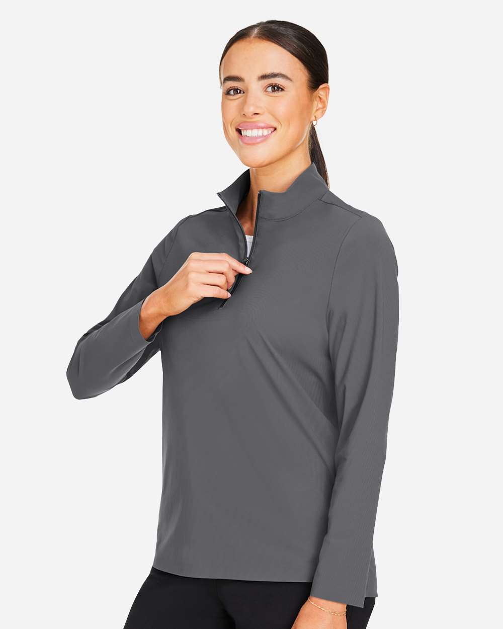 Devon & Jones Women's CrownLux Performance® Windsor Welded Quarter-Zip Pullover - DG410W Graphite