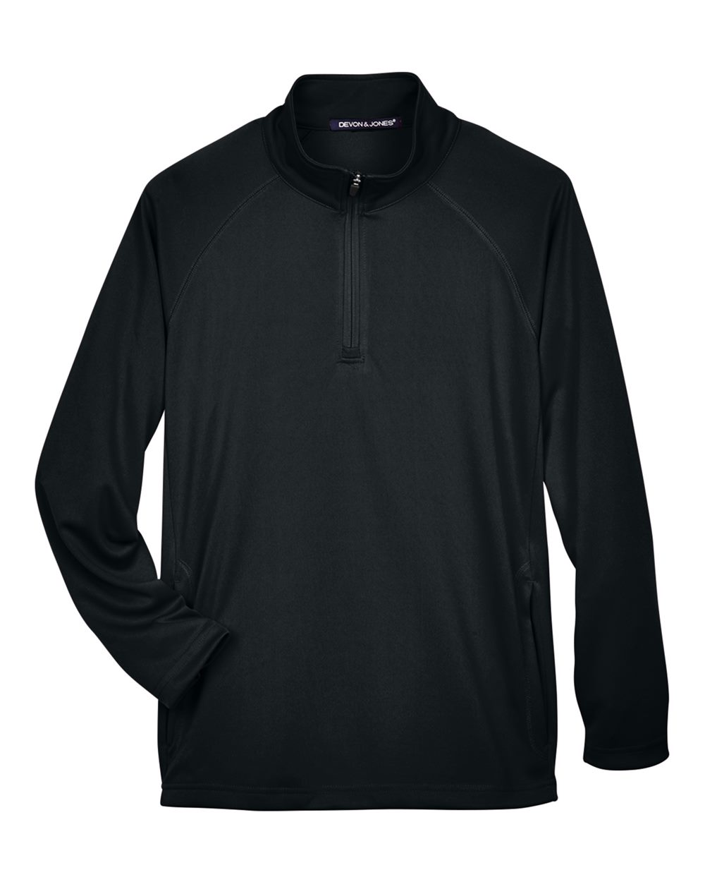 Devon & Jones Men's Stretch Tech-Shell® Compass Quarter-Zip Pullover - DG440 Black