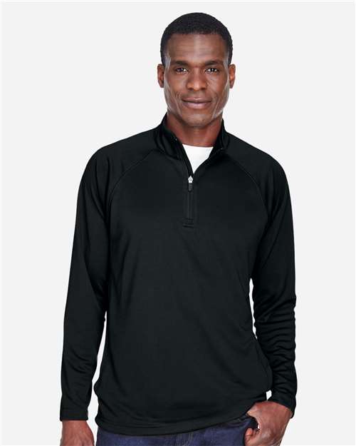 Devon & Jones Men's Stretch Tech-Shell® Compass Quarter-Zip Pullover - DG440 Black