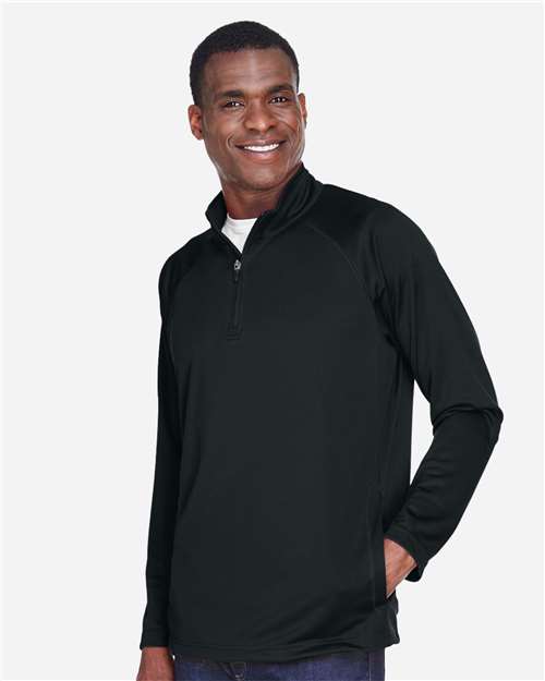 Devon & Jones Men's Stretch Tech-Shell® Compass Quarter-Zip Pullover - DG440 Black