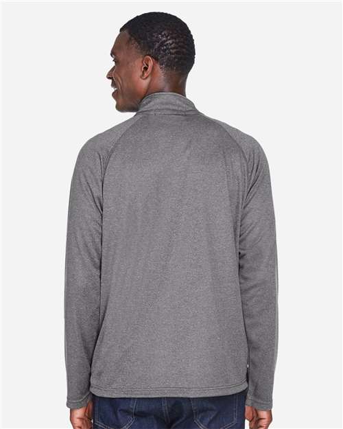 Devon & Jones Men's Stretch Tech-Shell® Compass Quarter-Zip Pullover - DG440 Dark Grey Heather