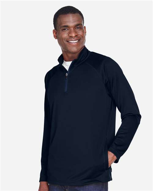 Devon & Jones Men's Stretch Tech-Shell® Compass Quarter-Zip Pullover - DG440 Navy