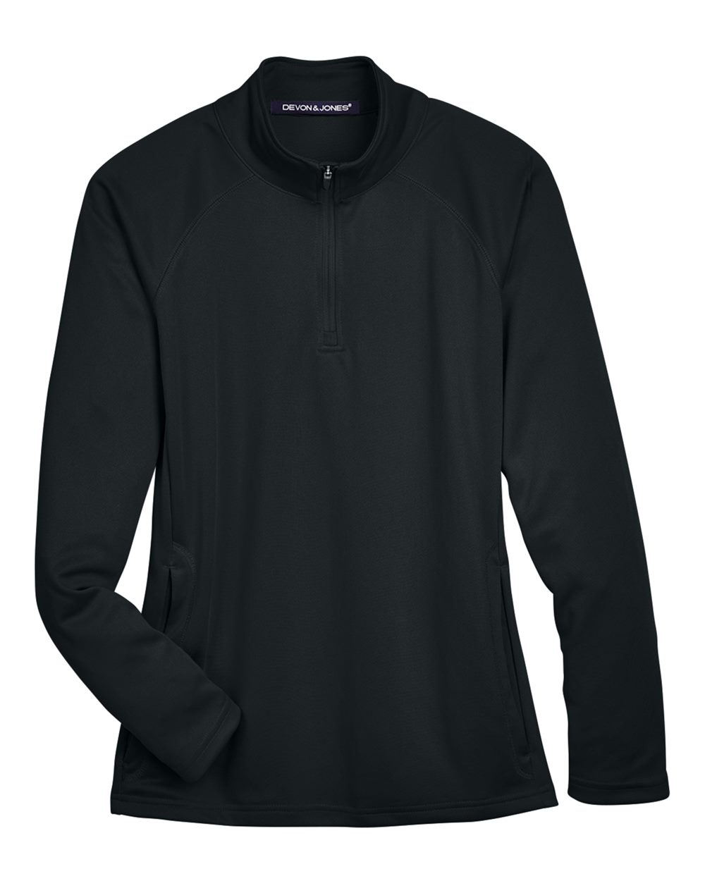 Devon & Jones Women's Stretch Tech-Shell® Compass Quarter-Zip Pullover - DG440W Black