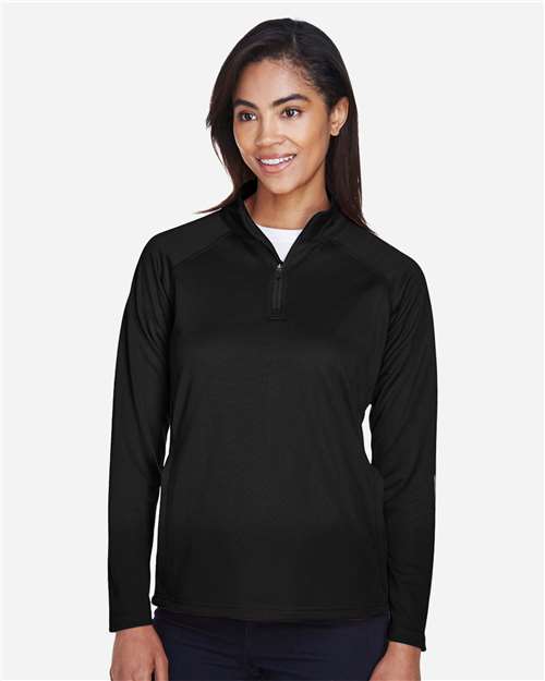 Devon & Jones Women's Stretch Tech-Shell® Compass Quarter-Zip Pullover - DG440W Black