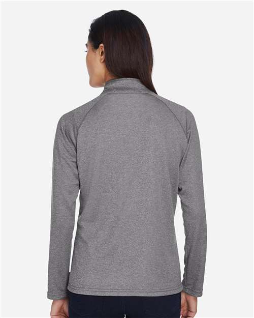 Devon & Jones Women's Stretch Tech-Shell® Compass Quarter-Zip Pullover - DG440W Dark Grey Heather
