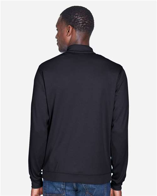 Devon & Jones Men's DRYTEC20™ Performance Quarter-Zip Pullover - DG479 Black- Grey Heather- Graphite