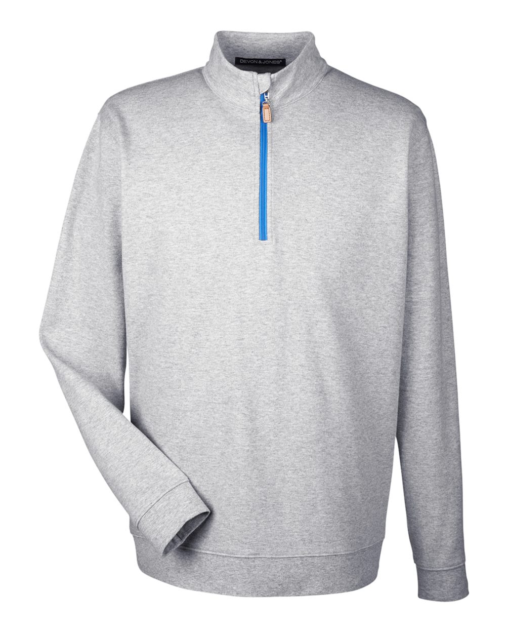 Devon & Jones Men's DRYTEC20™ Performance Quarter-Zip Pullover - DG479 Grey Heather- Grey H- French Blue