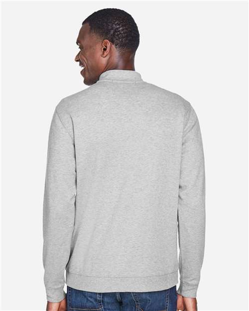Devon & Jones Men's DRYTEC20™ Performance Quarter-Zip Pullover - DG479 Grey Heather- Grey H- French Blue