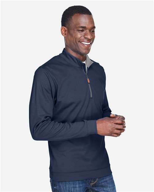 Devon & Jones Men's DRYTEC20™ Performance Quarter-Zip Pullover - DG479 Navy- Grey Heather- Graphite