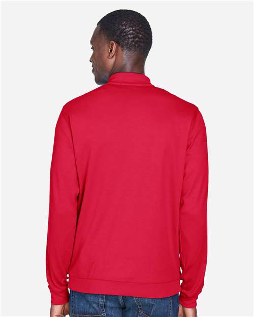 Devon & Jones Men's DRYTEC20™ Performance Quarter-Zip Pullover - DG479 Red- Navy- Red