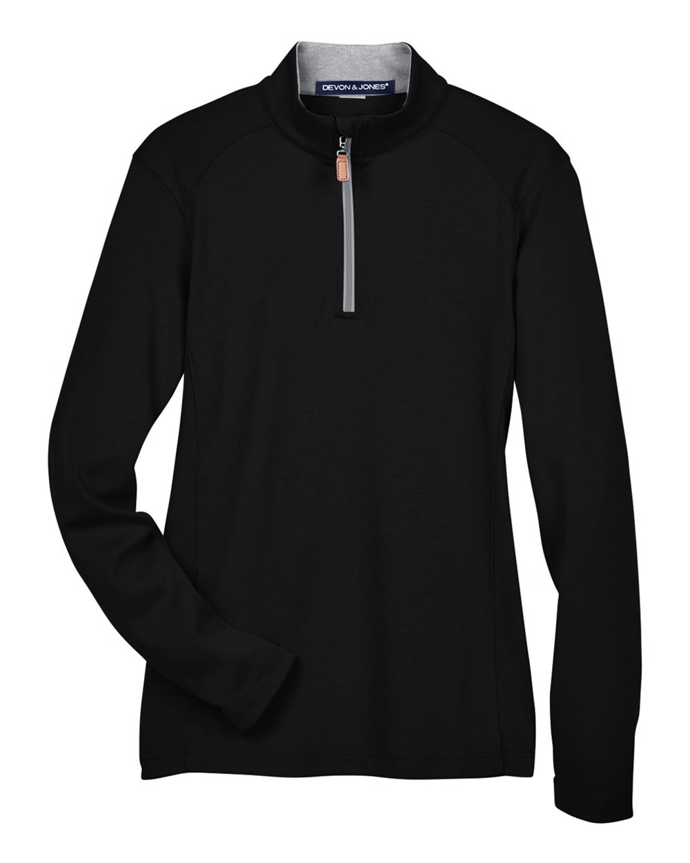 Devon & Jones Women's DRYTEC20™ Performance Quarter-Zip Pullover - DG479W Black- Grey Heather- Graphite