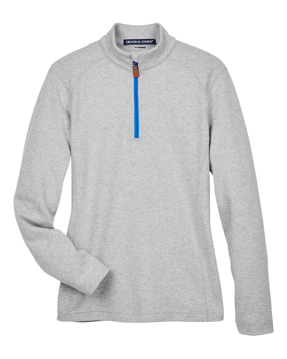 Devon & Jones Women's DRYTEC20™ Performance Quarter-Zip Pullover - DG479W Grey Heather- Grey H- French Blue
