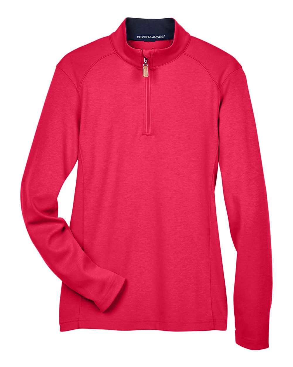 Devon & Jones Women's DRYTEC20™ Performance Quarter-Zip Pullover - DG479W Red- Navy- Red
