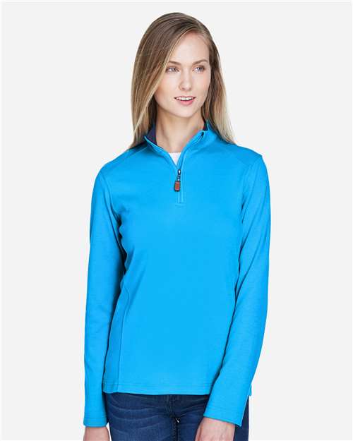 Devon & Jones Women's DRYTEC20™ Performance Quarter-Zip Pullover - DG479W Ocean Blue- Navy- Ocean Blue