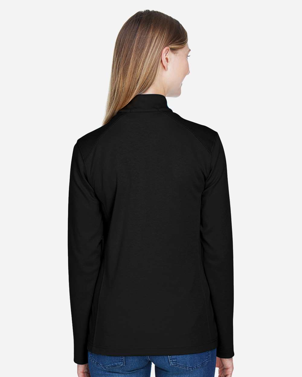 Devon & Jones Women's DRYTEC20™ Performance Quarter-Zip Pullover - DG479W Black- Grey Heather- Graphite