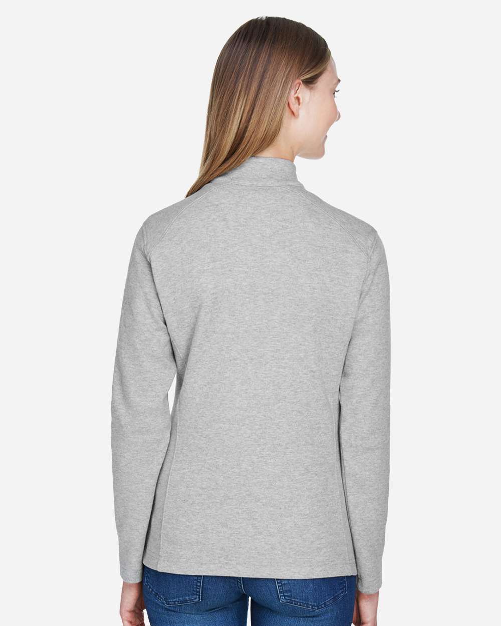 Devon & Jones Women's DRYTEC20™ Performance Quarter-Zip Pullover - DG479W Grey Heather- Grey H- French Blue