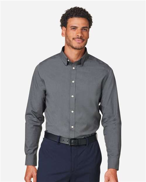 Devon & Jones Men's CrownLux Performance® Spencer Poplin Dress Shirt - DG505 Graphite Melange