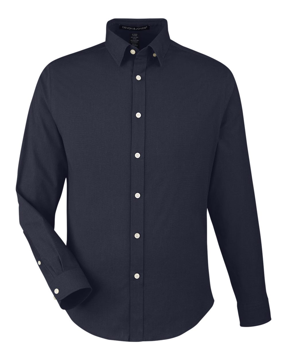 Devon & Jones Men's CrownLux Performance® Spencer Poplin Dress Shirt - DG505 Navy Melange