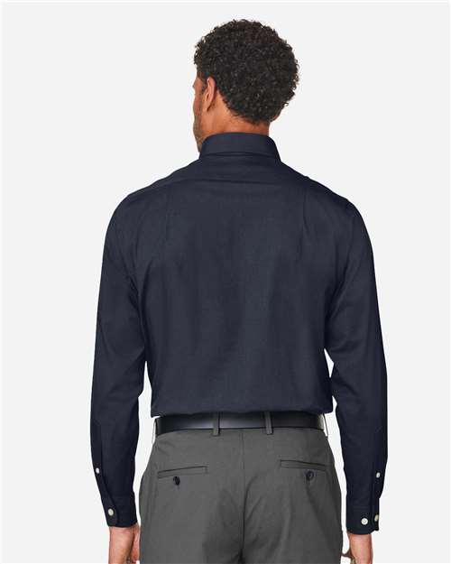 Devon & Jones Men's CrownLux Performance® Spencer Poplin Dress Shirt - DG505 Navy Melange