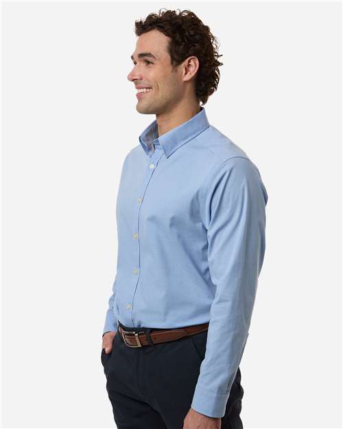 Devon & Jones Men's CrownLux Performance® Spencer Poplin Dress Shirt - DG505 Light Blue Melange