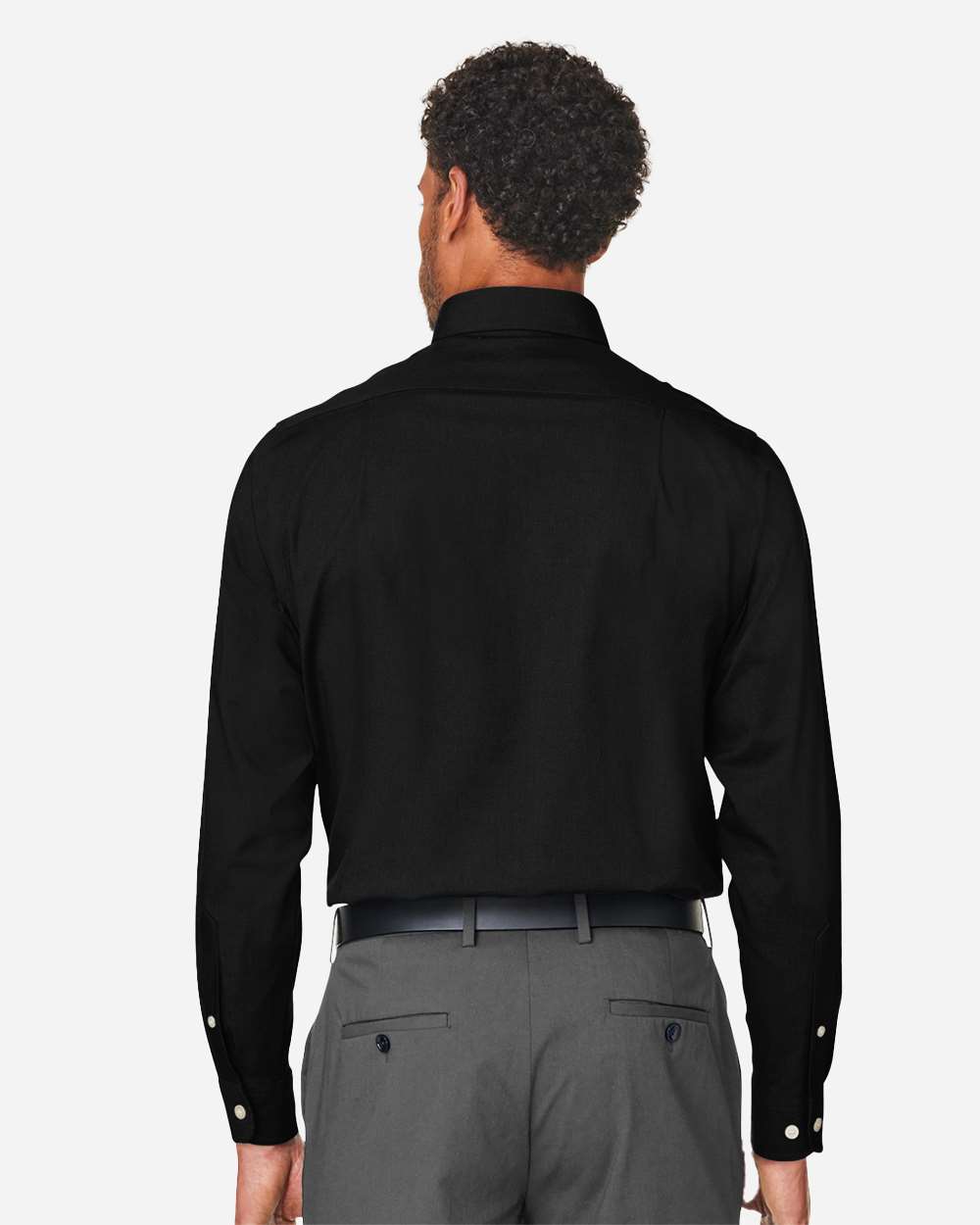 Devon & Jones Men's CrownLux Performance® Spencer Poplin Dress Shirt - DG505 Black
