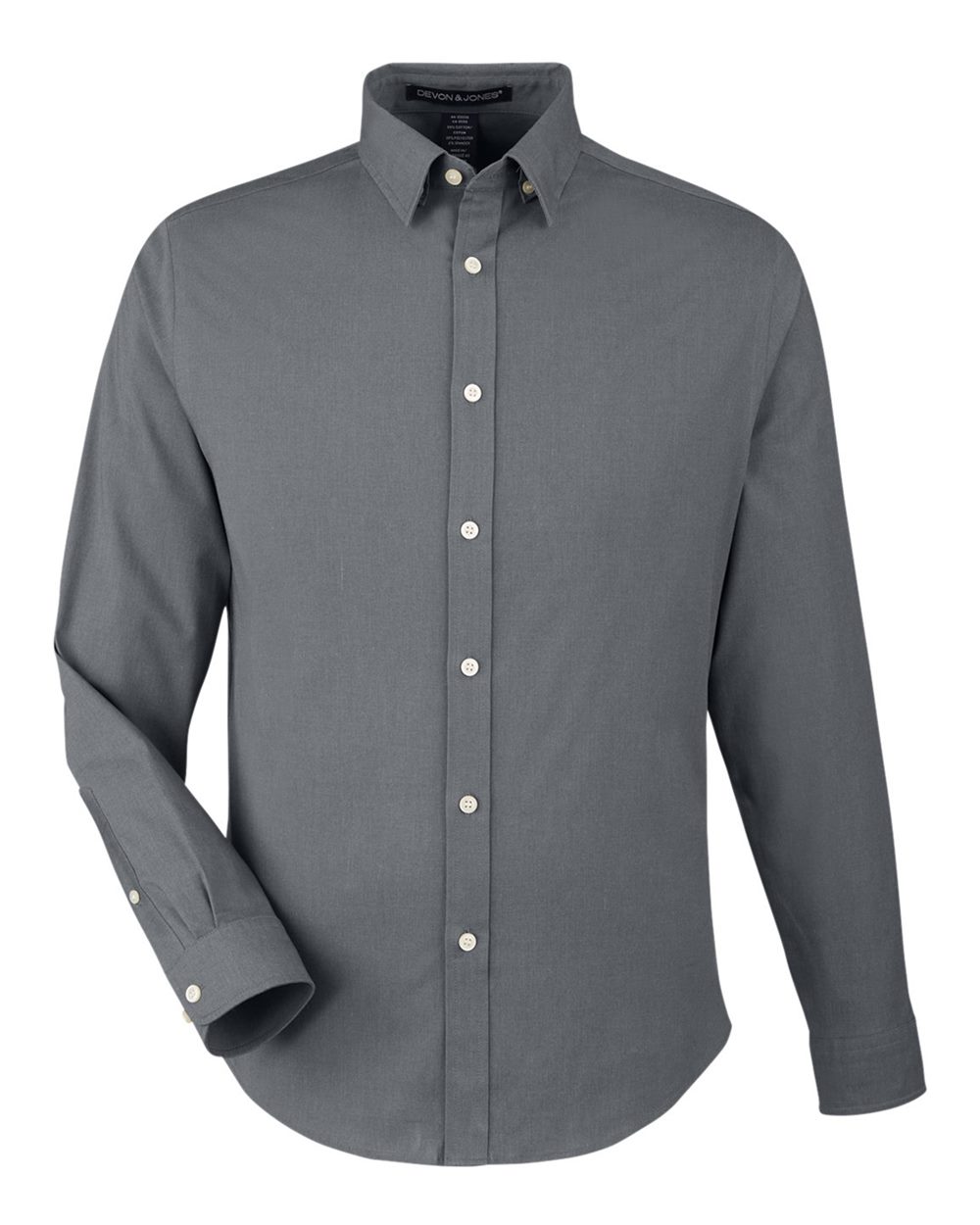 Devon & Jones Men's CrownLux Performance® Spencer Poplin Dress Shirt - DG505 Graphite Melange