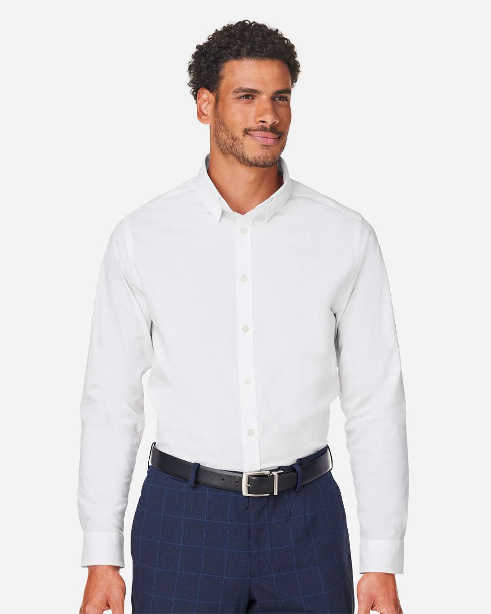 Devon & Jones Men's CrownLux Performance® Spencer Poplin Dress Shirt - DG505 White