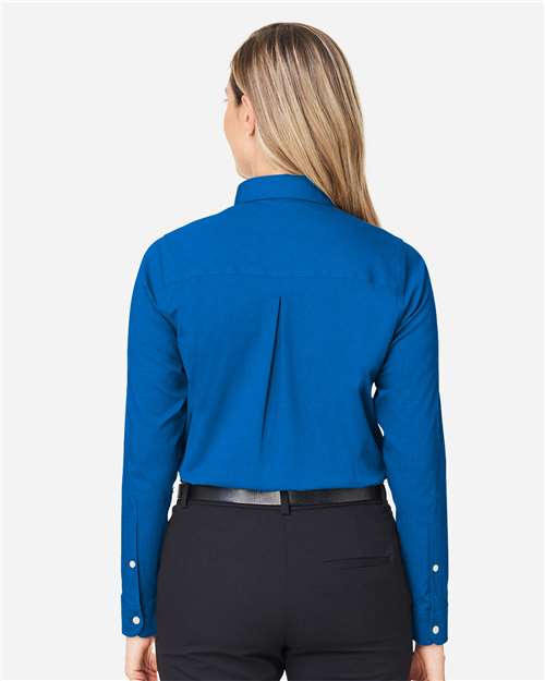 Devon & Jones Women's CrownLux Performance® Spencer Poplin Dress Shirt - DG505W French Blue Melange