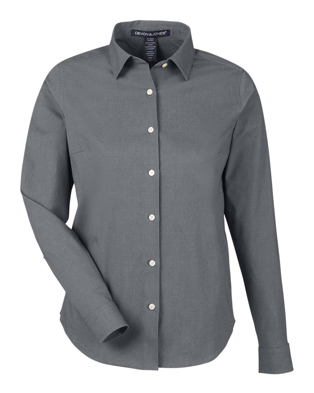 Devon & Jones Women's CrownLux Performance® Spencer Poplin Dress Shirt - DG505W Graphite Melange