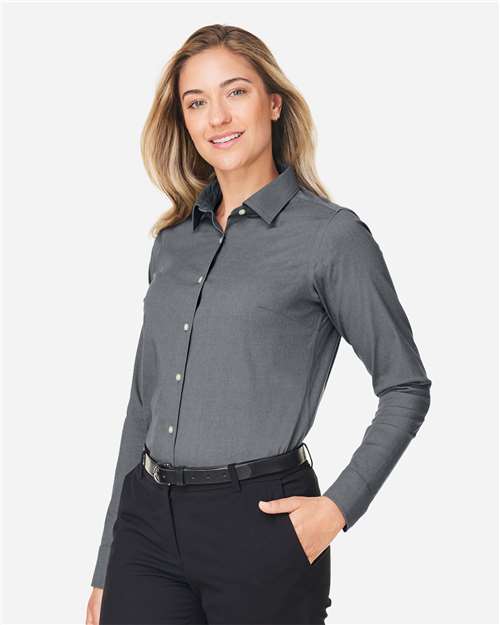 Devon & Jones Women's CrownLux Performance® Spencer Poplin Dress Shirt - DG505W Graphite Melange