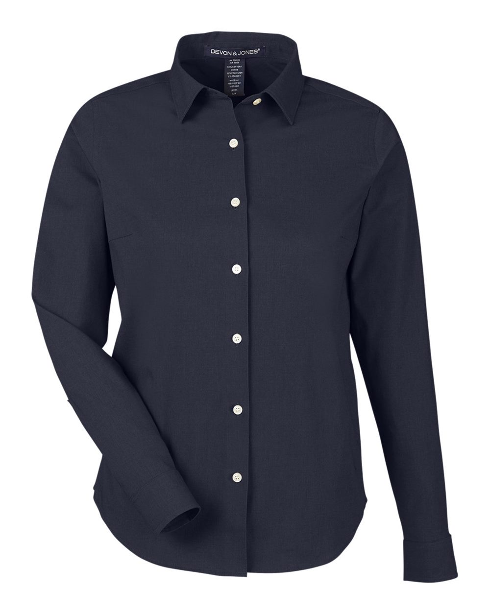 Devon & Jones Women's CrownLux Performance® Spencer Poplin Dress Shirt - DG505W Navy Melange