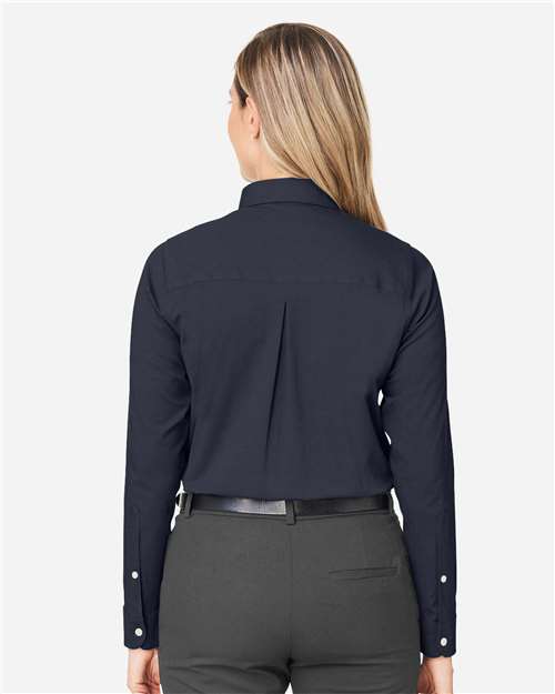 Devon & Jones Women's CrownLux Performance® Spencer Poplin Dress Shirt - DG505W Navy Melange