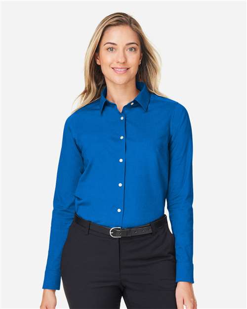 Devon & Jones Women's CrownLux Performance® Spencer Poplin Dress Shirt - DG505W French Blue Melange