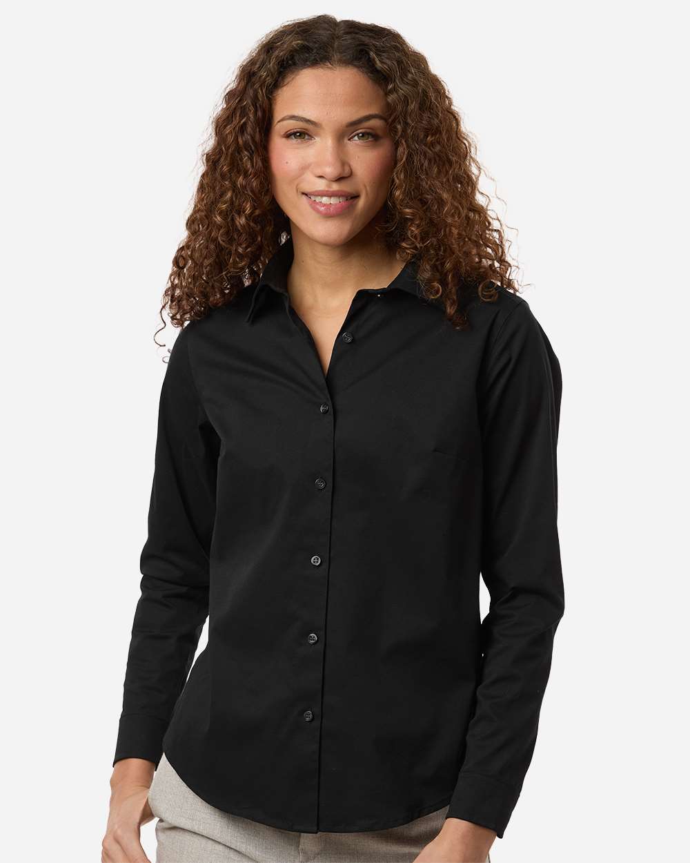 Devon & Jones Women's CrownLux Performance® Spencer Poplin Dress Shirt - DG505W Black