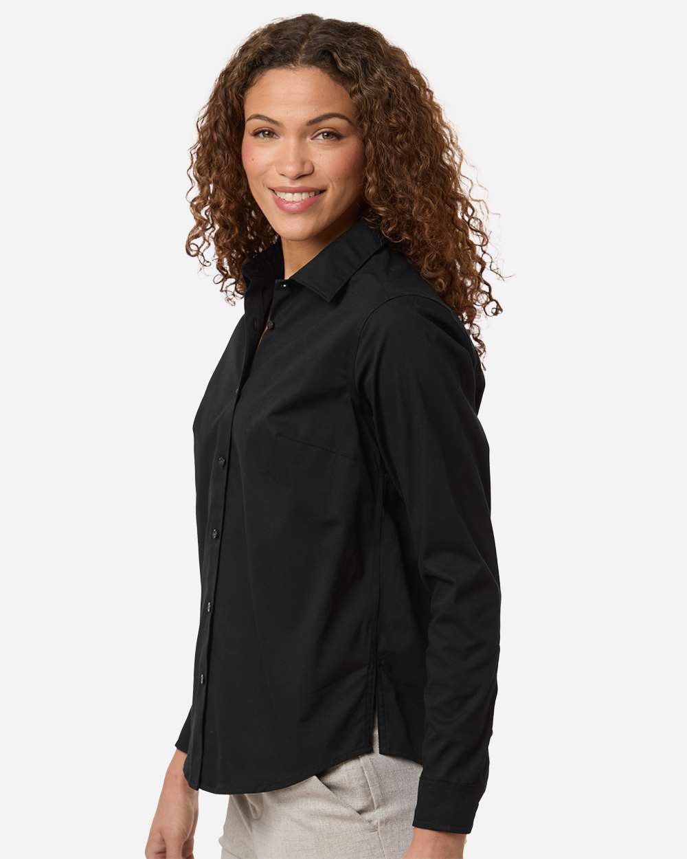 Devon & Jones Women's CrownLux Performance® Spencer Poplin Dress Shirt - DG505W Black